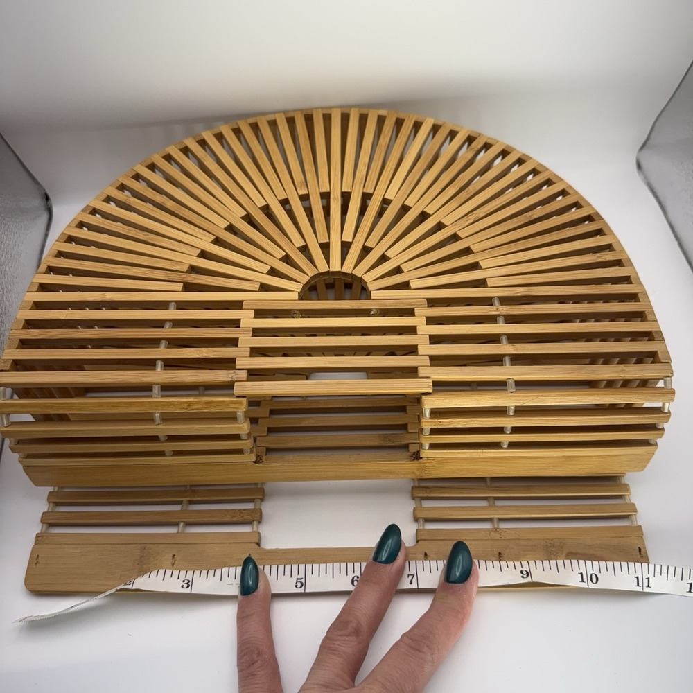 Vintage Cult Gaia Inspired Bamboo Arc Bag Handmade Purse Beach Summer Purse EUC - Picture 10 of 12